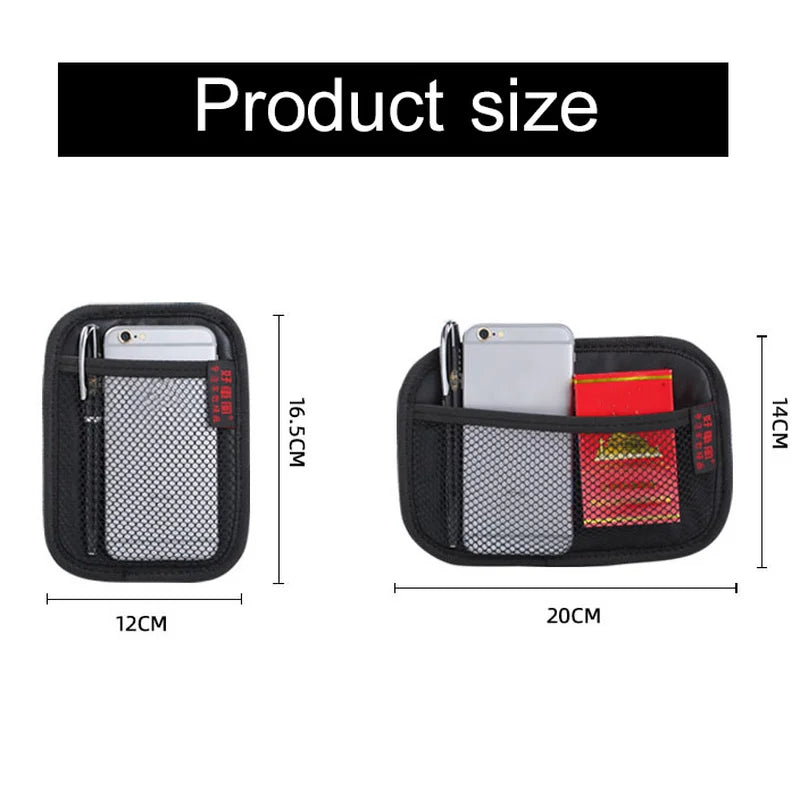 Car Leather Mesh Bag Storage Oxford Fabric Bag Car Interior Organizer Phones Coins Keys Storage Auto Stowing Tidying