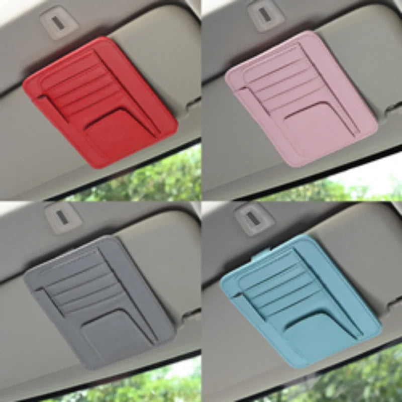 Car Sun Visor Organizer Multi-Pocket Auto Interior Accessories Pocket Organizer Car Document Storage Pouch Pen Holder