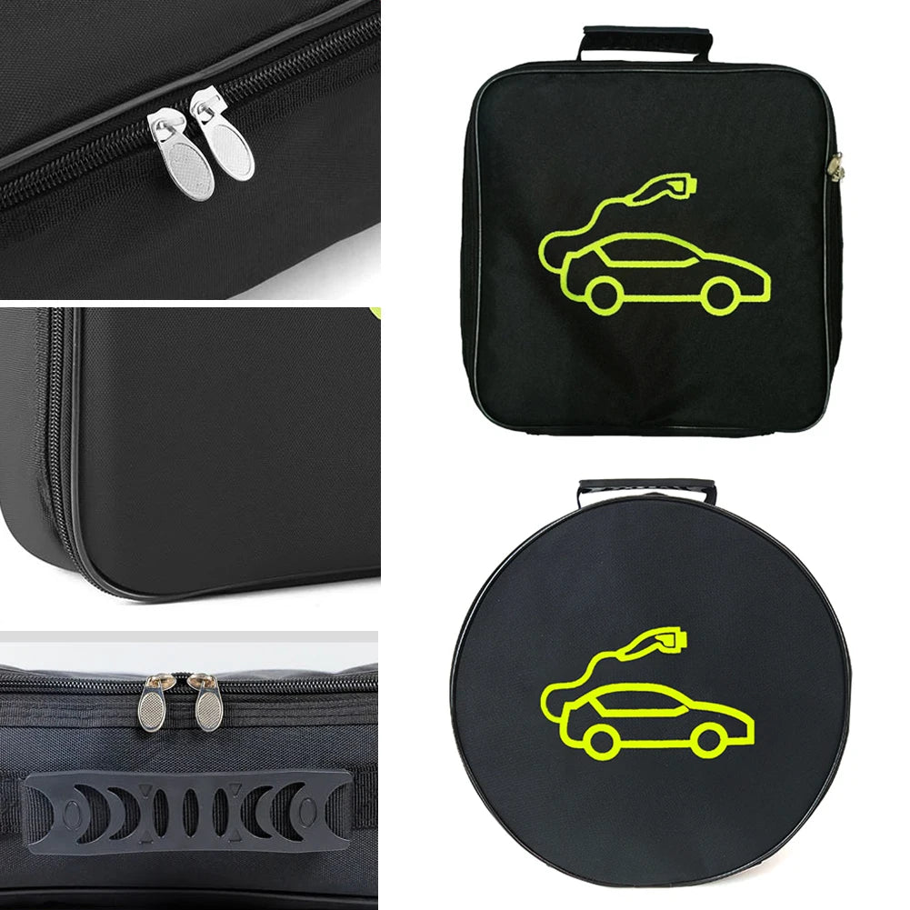 Car Charging Cable Storage Bag Jumper Carry Bag For Electric Vehicle Charger Plugs Sockets Charging Equipment Container Storage