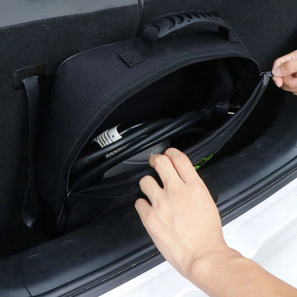 Car Charging Cable Storage Bag Jumper Carry Bag For Electric Vehicle Charger Plugs Sockets Charging Equipment Container Storage