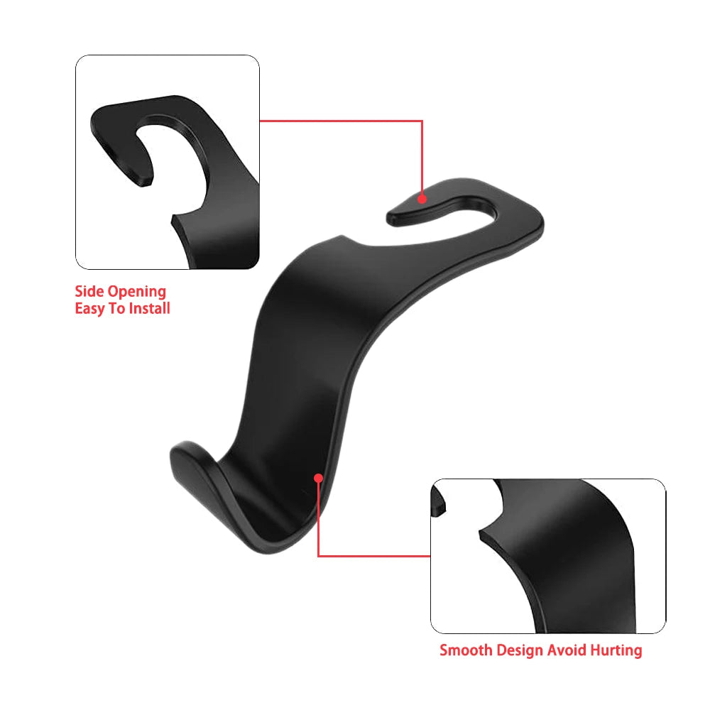 4/2/1 PCS Car Seat Headrest Hook for Auto Back Seat Organizer Hanger Storage Holder for Handbag Purse Bags Clothes Coats