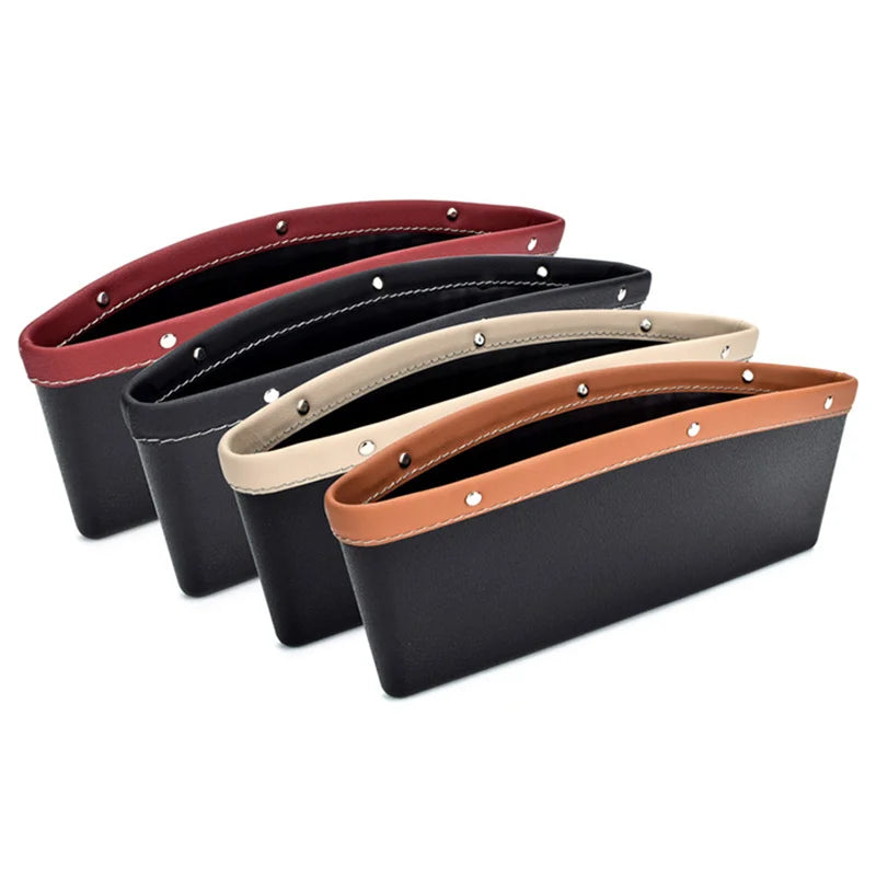 PU Leather Car Organizer Storage Car Seat Slit Gap Pocket Multifunctional Driver Seat Catcher Cup Holder Car Accessories