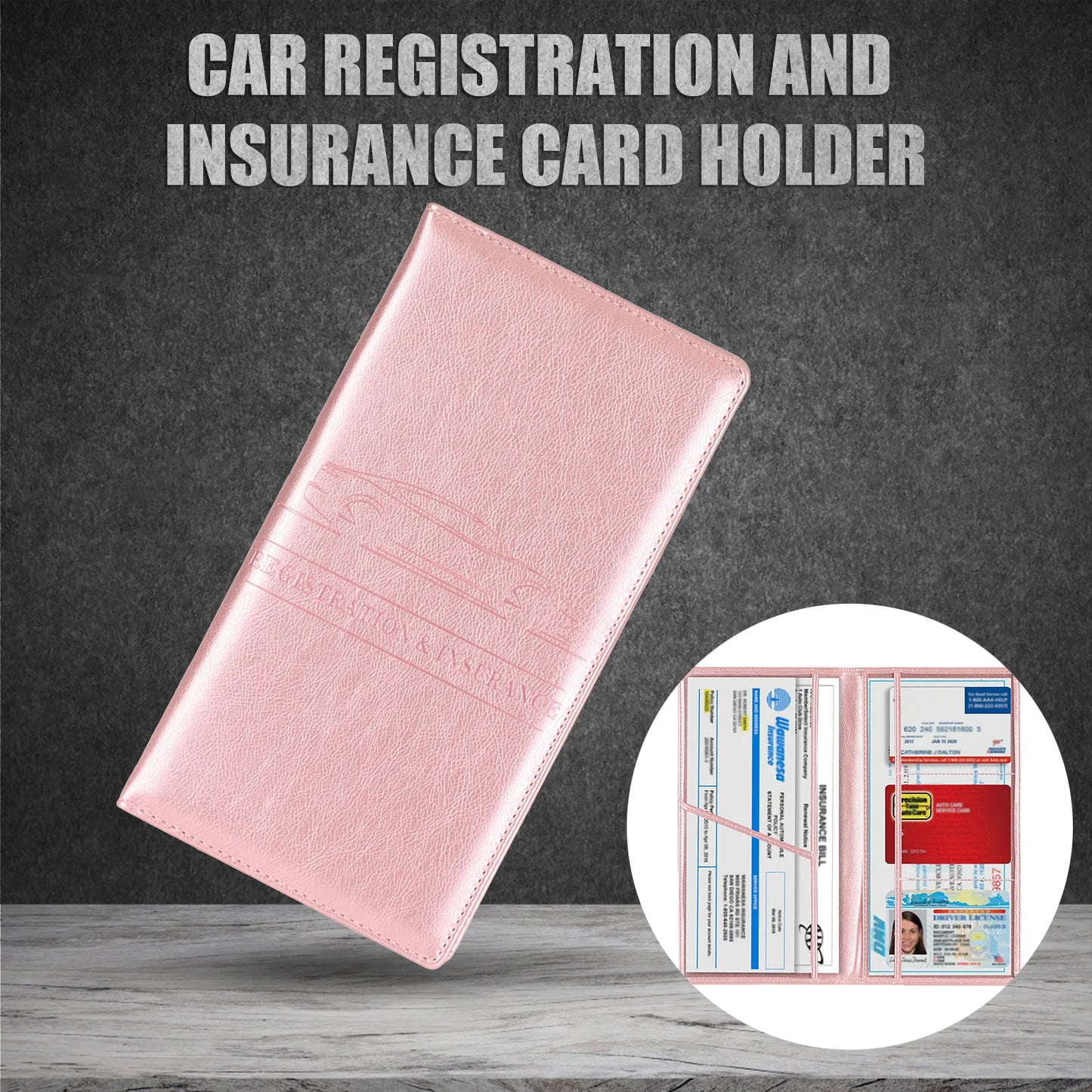 Premium Leather Auto Registration And Insurance Card Storage Car Driver License Bag Interior Accessories For Basic Information