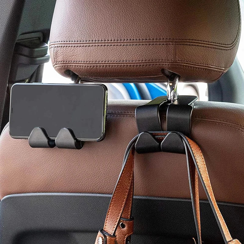 Universal Car Seat Back Hook Headrest Hanger Car Bag Pouch Clothes Hanging Hooks Duarable Fastener Clip Interior Accessories