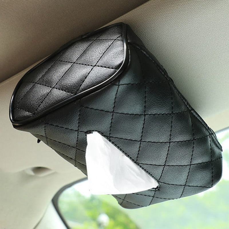 Quilted Black Tissue Box