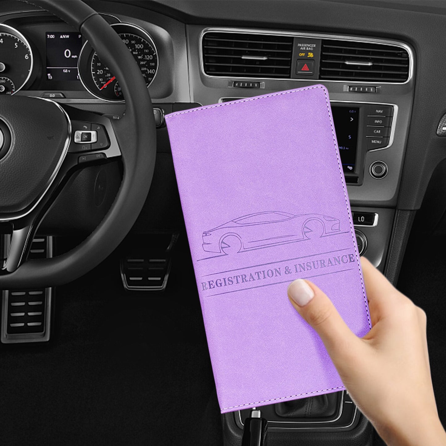 Leather Auto Registration And Insurance Card Storage